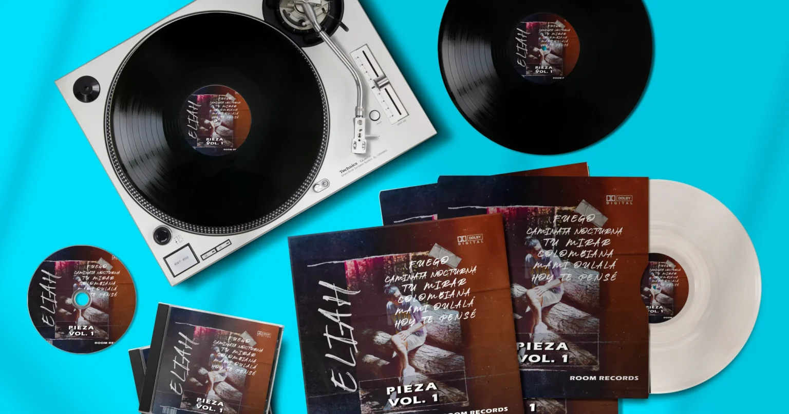 Vinyl Record and CD PSD MockUp